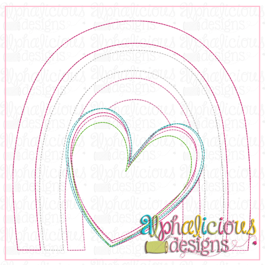 Rainbow with Heart- Triple Bean