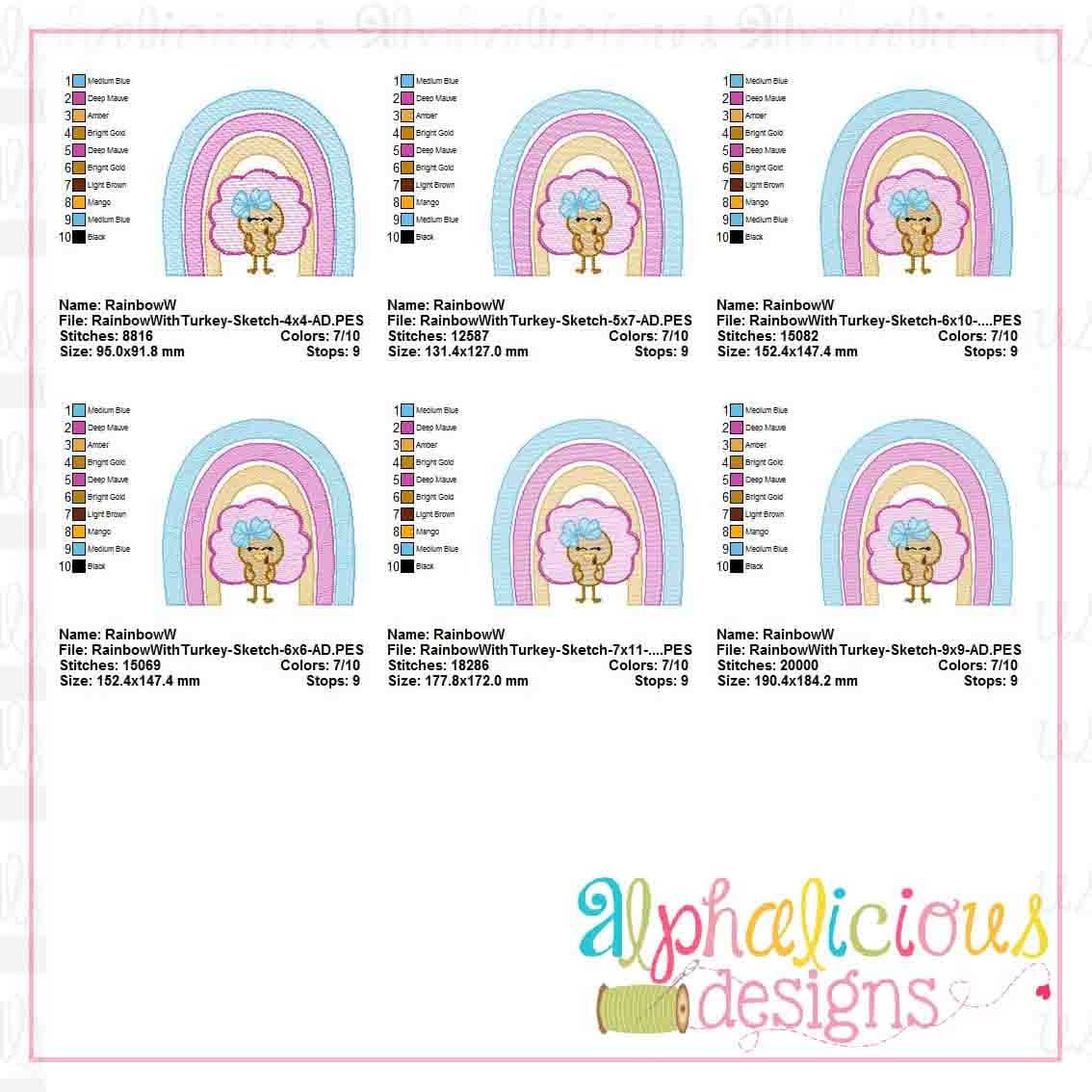 Rainbow With Turkey -Sketch