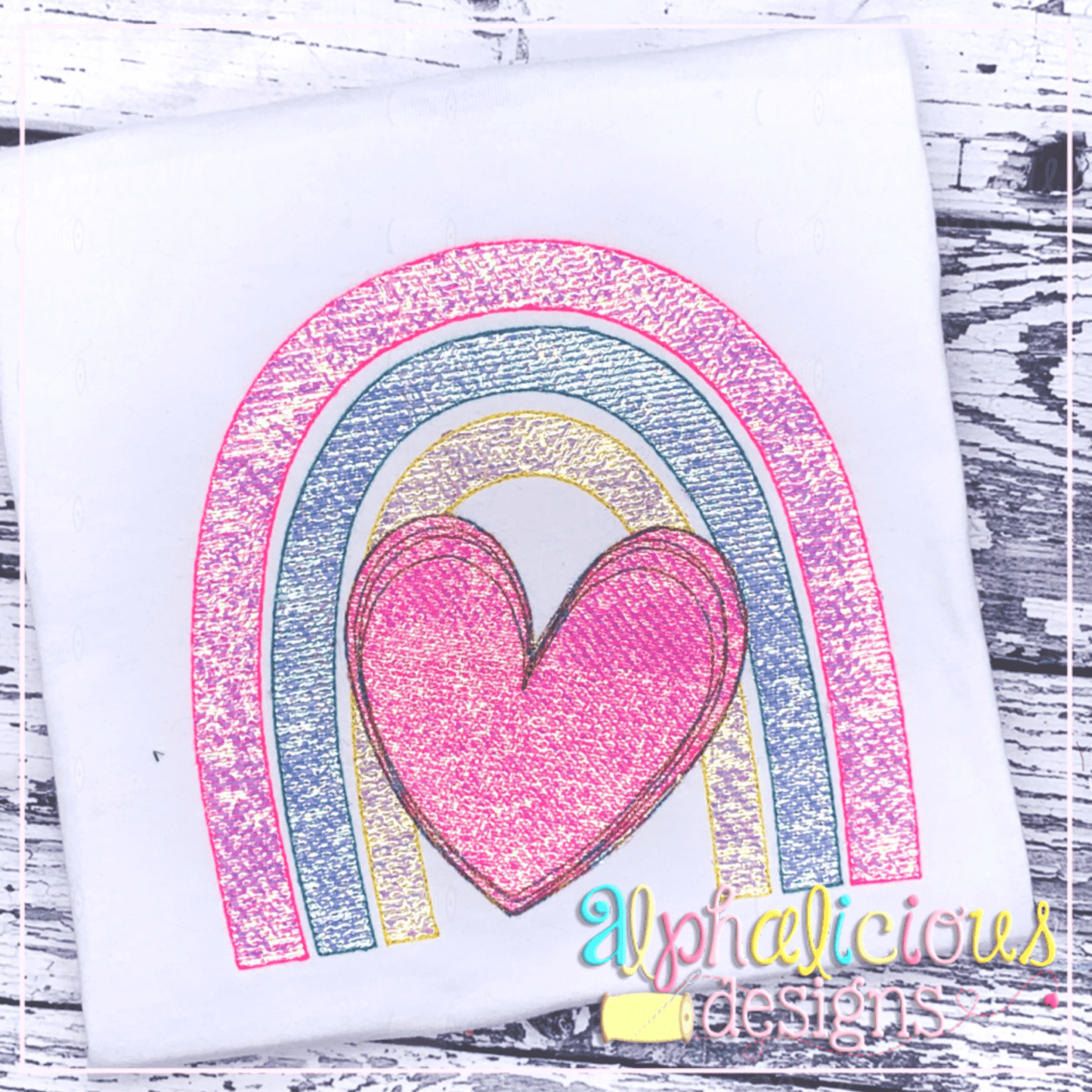 Rainbow with Heart- Sketch