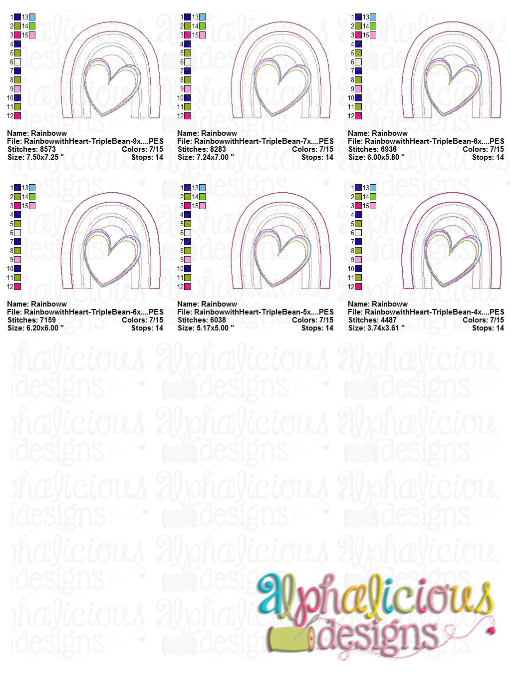 Rainbow with Heart- Triple Bean