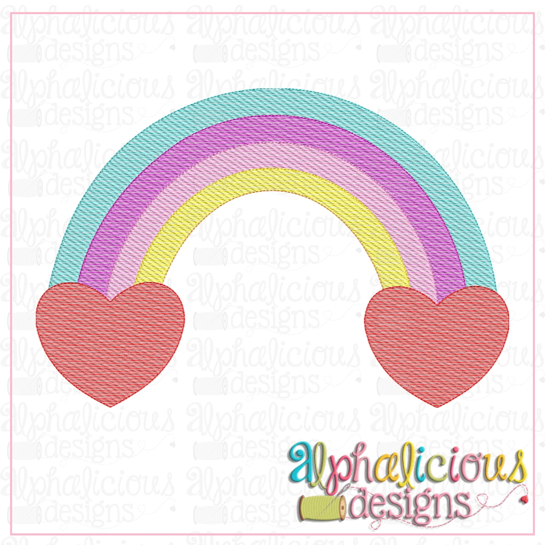 Rainbow with Hearts-Sketch