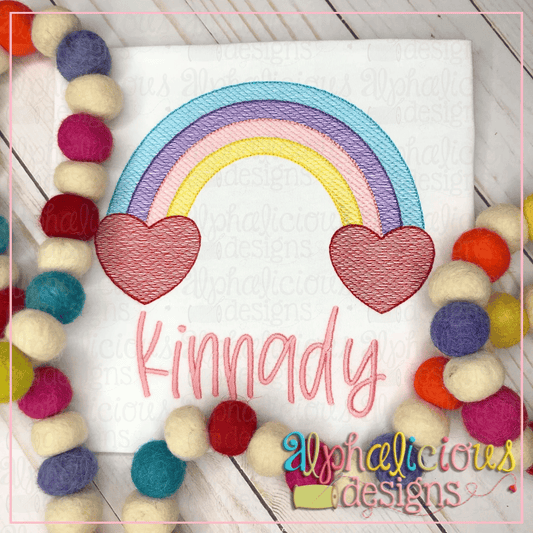 Rainbow with Hearts-Sketch