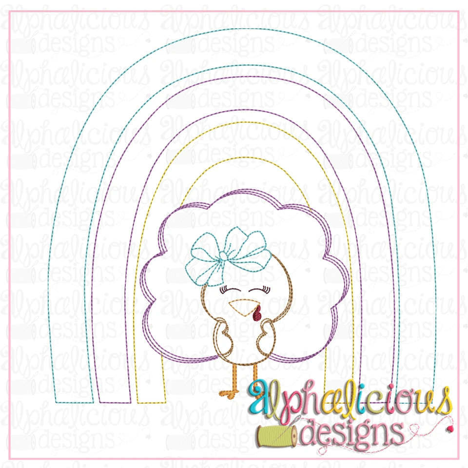 Rainbow with Turkey Girl - Triple Bean