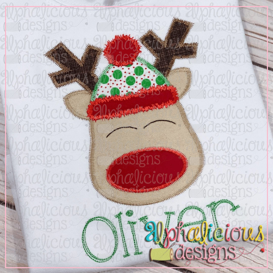 Red Nose Reindeer with Hat-Zig Zag