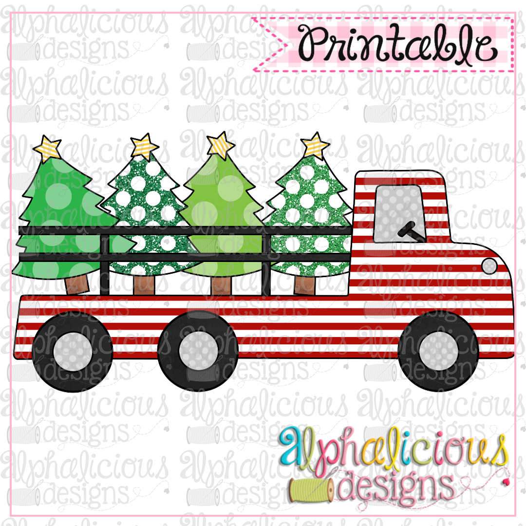Red Striped Holiday Truck