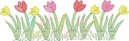 Row of Tulips-Sketch