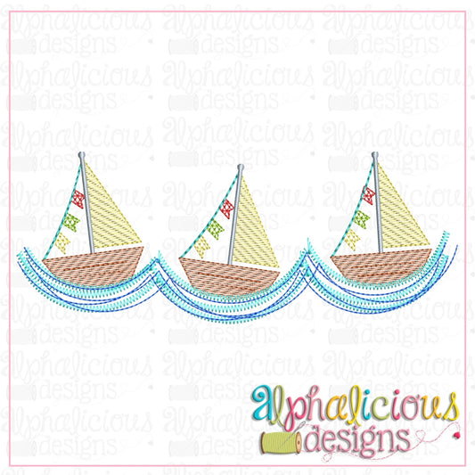 Sailboat Three in a Row-Sketch