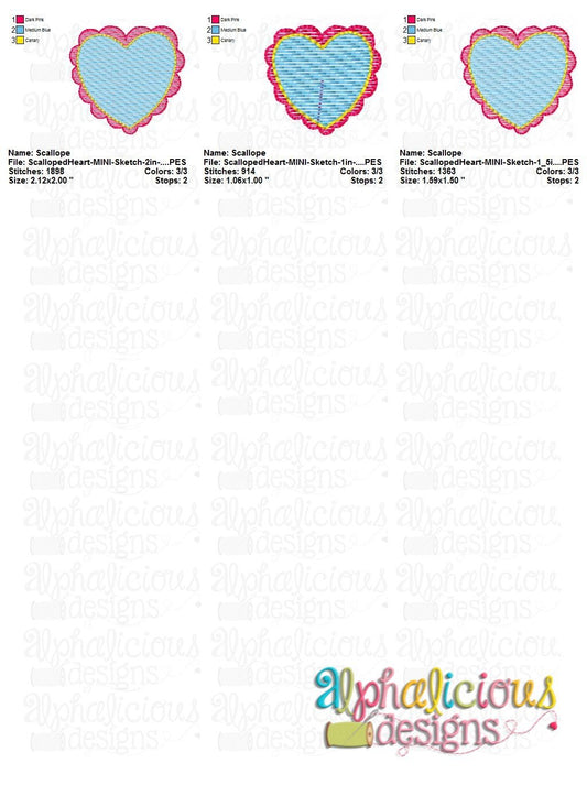 Scalloped Heart-MINI-Sketch