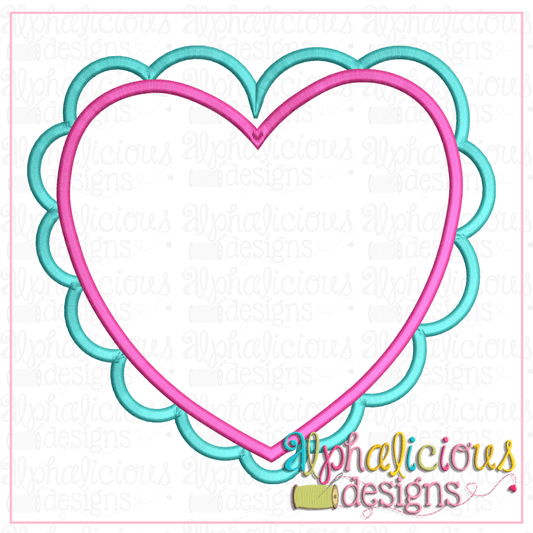 Scalloped Heart- Satin