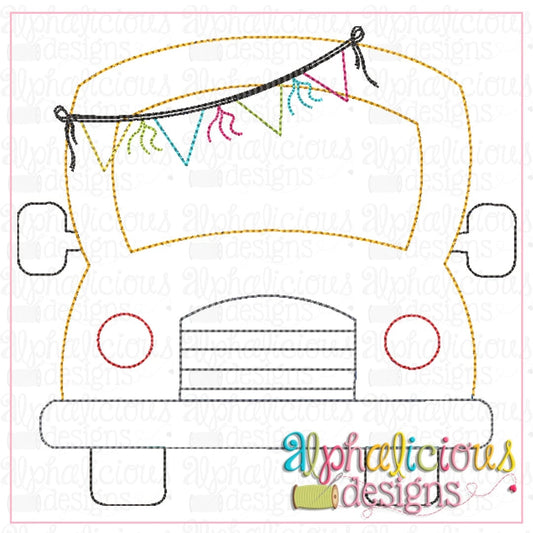 School Bus with Bunting-Triple Bean