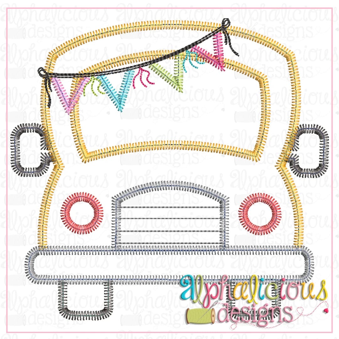 School Bus with Bunting-ZigZag