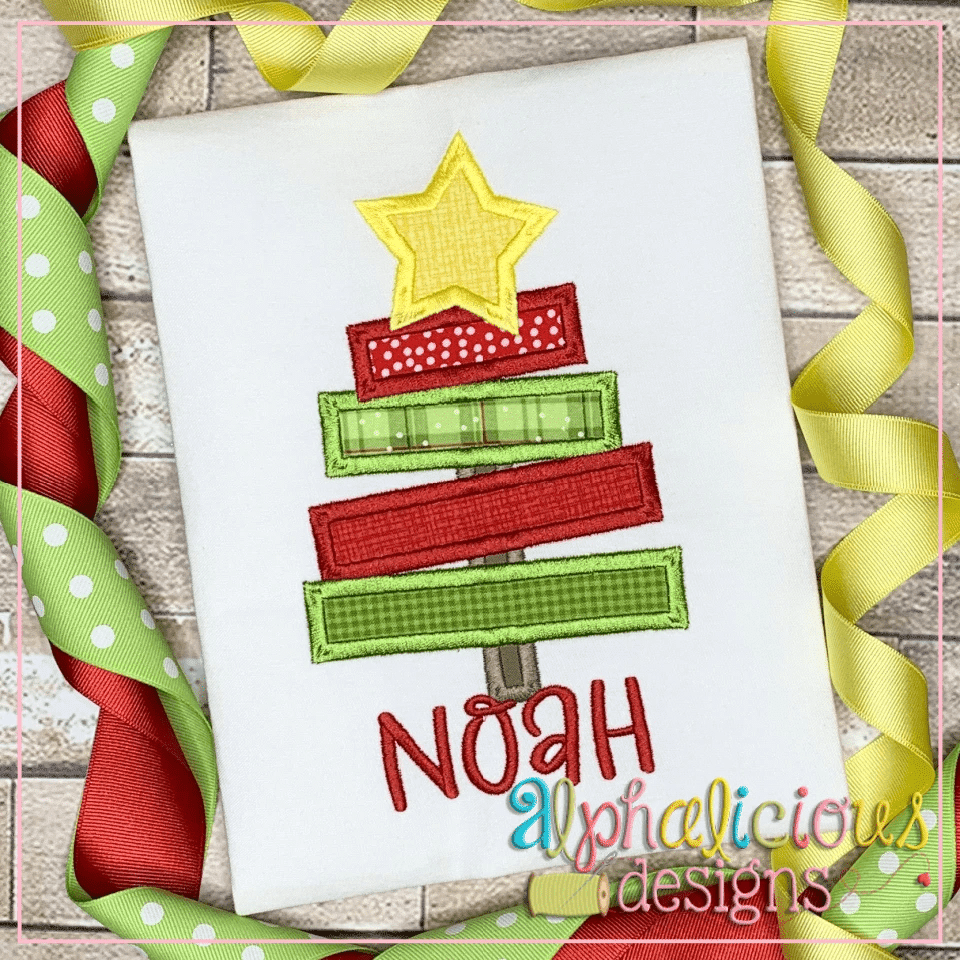 Scrap Tree with Star - Satin