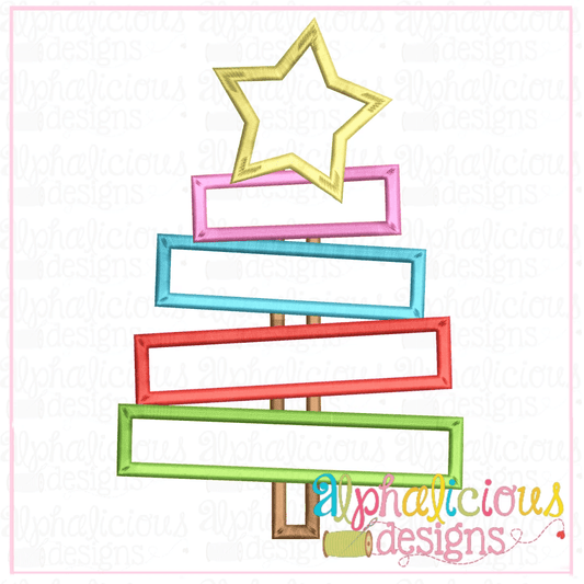 Scrap Tree with Star - Satin