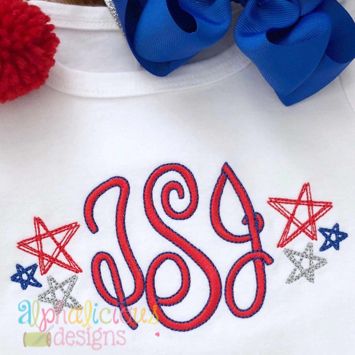 Scribble Stars Monogram Frame-Scribble Embroidery