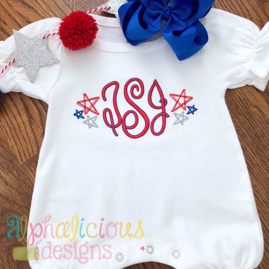 Scribble Stars Monogram Frame-Scribble Embroidery