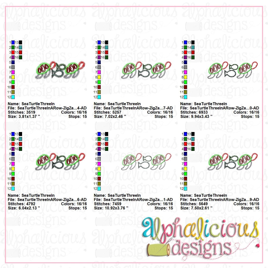 Sea Turtle Three in a Row-ZigZag