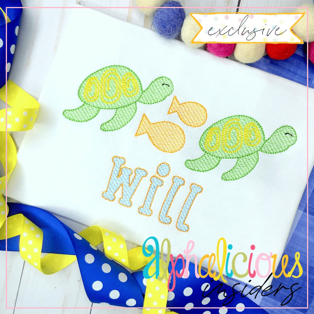 Sea Turtle Three in a Row-Sketch