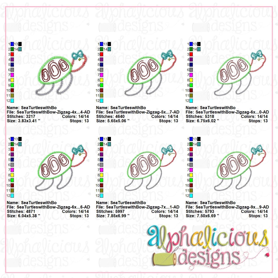 Sea Turtle with Bow-ZigZag