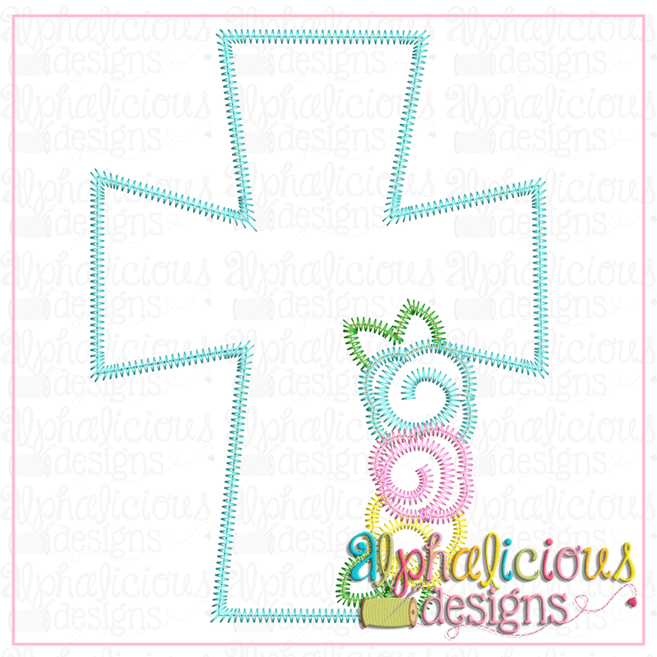 Cross with Flowers- ZigZag