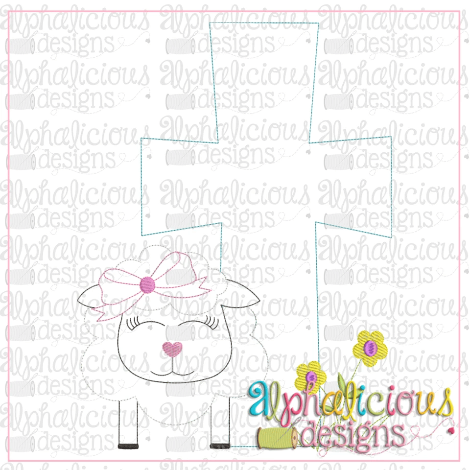 Sheep with Bow and Cross-Triple Bean