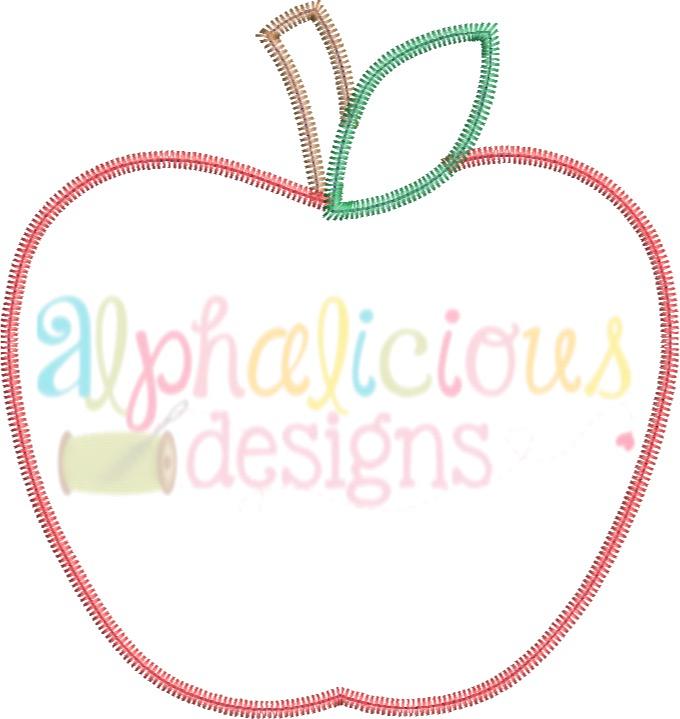 Simple Applique Apple- ZigZag