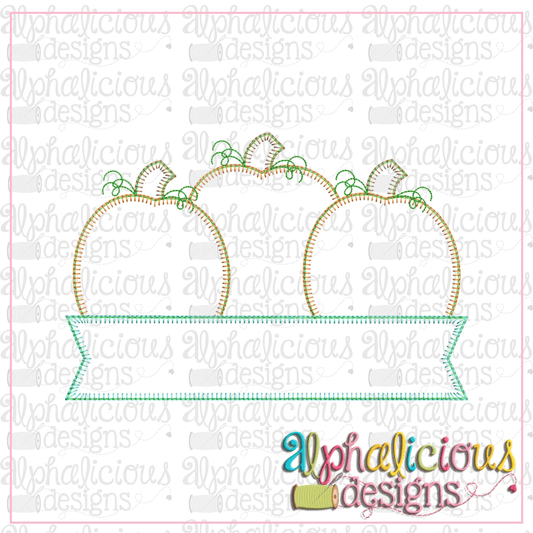 Simple Pumpkin Trio with Banner-Blanket