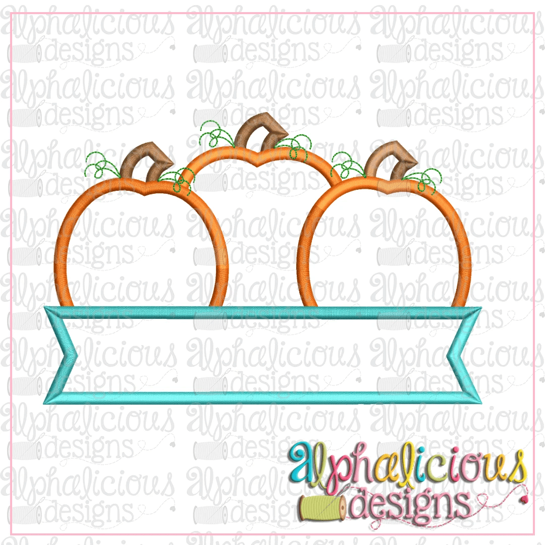 Simple Pumpkin Trio with Banner-Satin