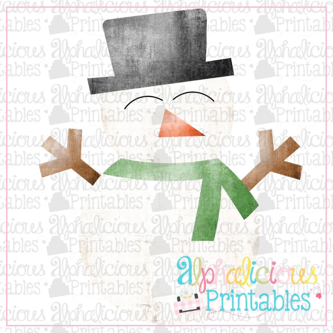 Snowboy- Green Scarf- Printable