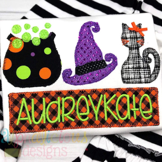 Spooky Night Three In A Row-Applique