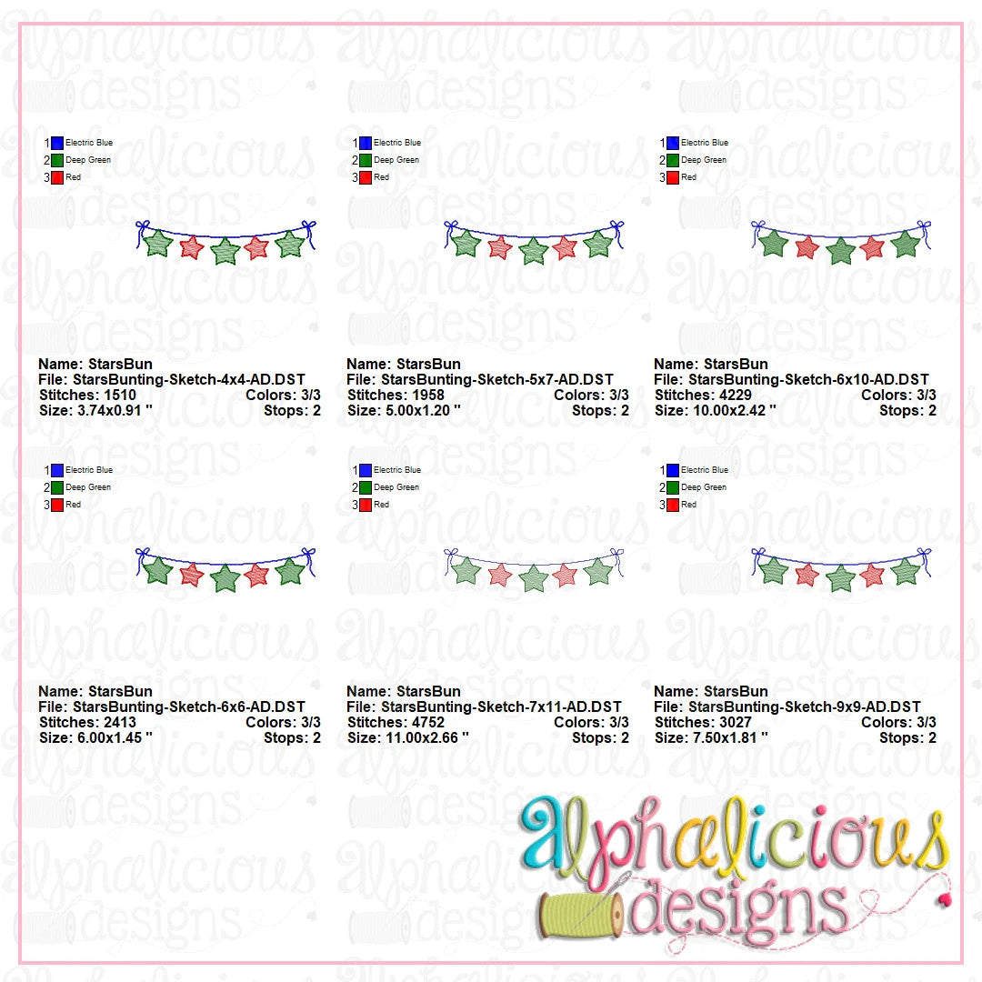 Stars Bunting-Sketch