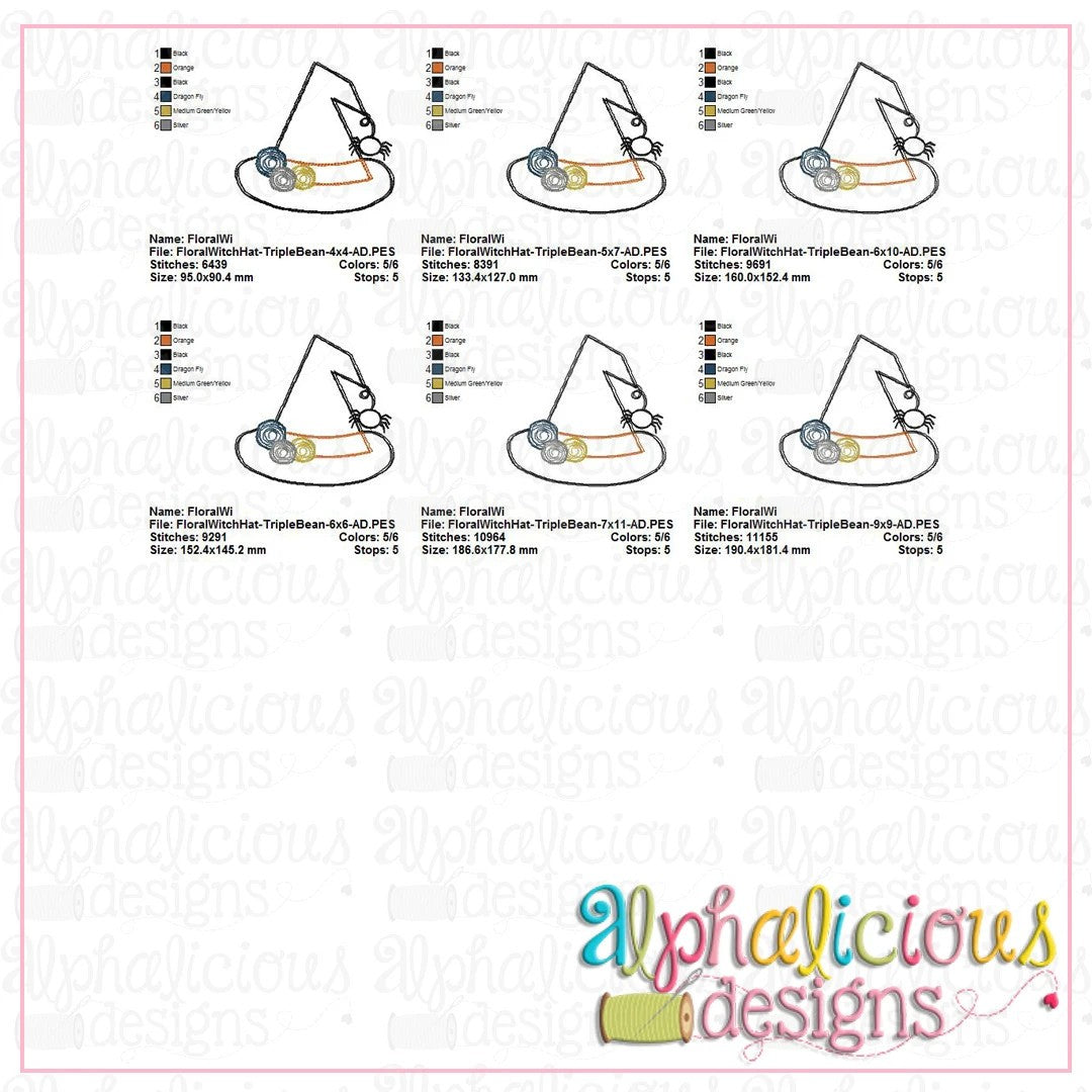 Floral Witch Hat-Scribble