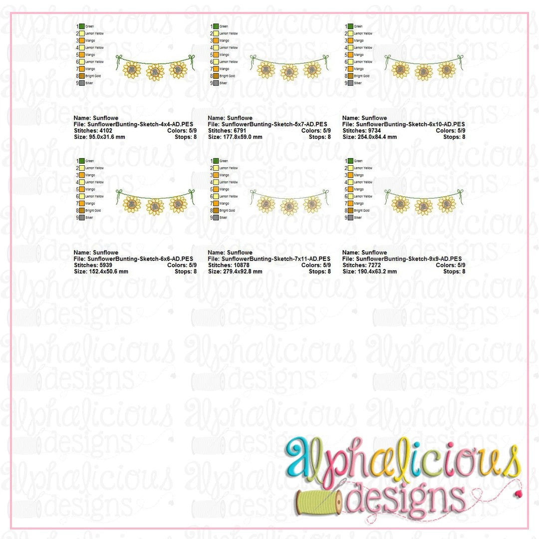 Sunflower Bunting-Sketch