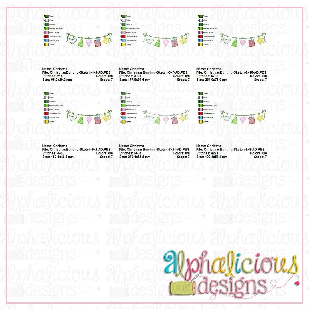 Christmas Bunting-Sketch