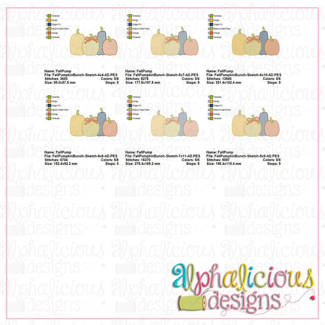 Fall Pumpkin Bunch-Sketch