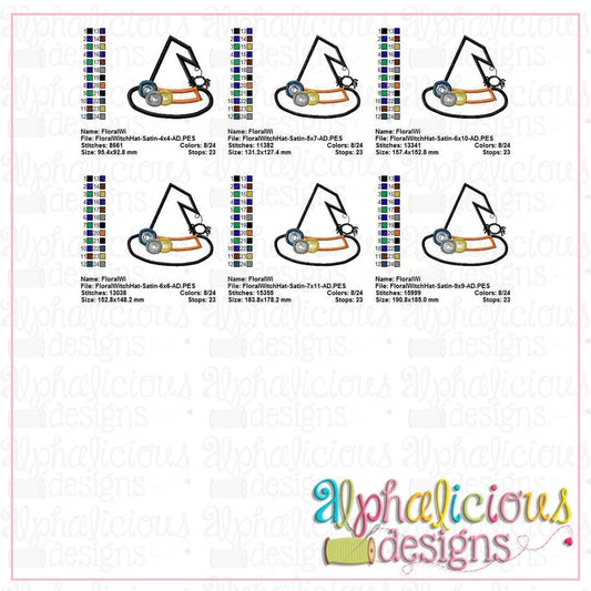 Floral Witch Hat-Satin