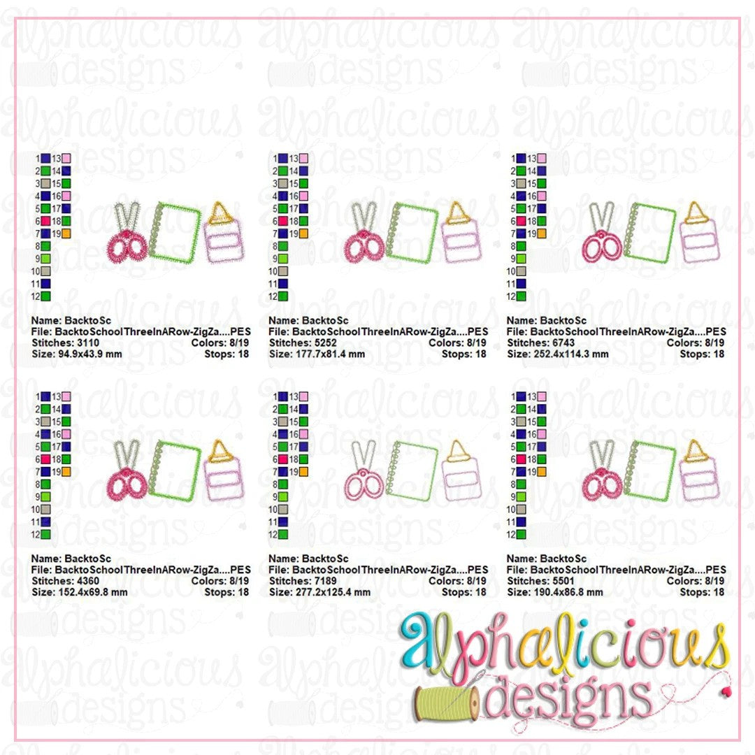 Back to School Three in a Row-ZigZag