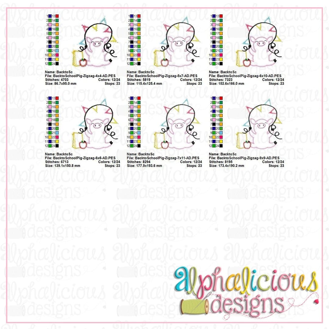 Back to School Pig-ZigZag