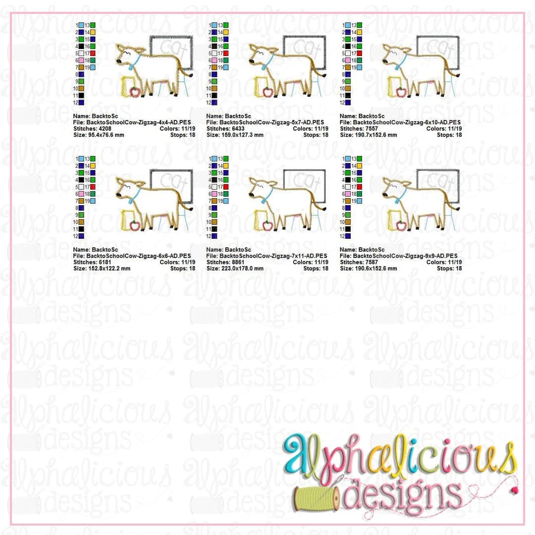 Back to School Cow-ZigZag