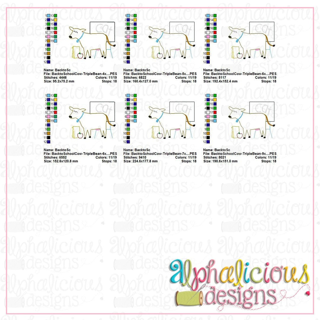 Back to School Cow-Triple Bean