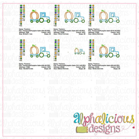 Tractor with Pumpkin-Satin