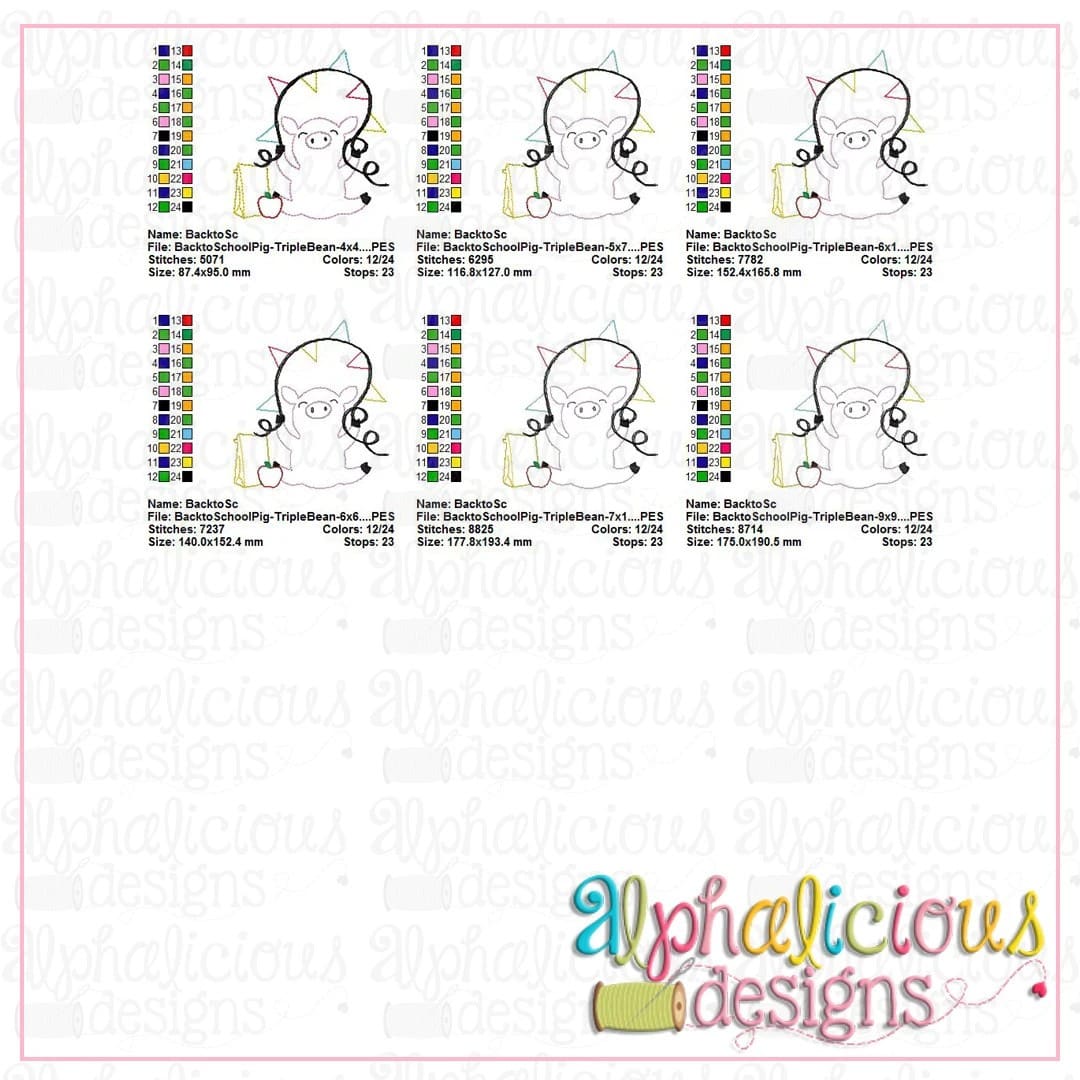 Back to School Pig-Triple Bean