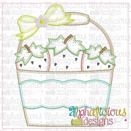 Strawberry Bucket with Bow-Blanket