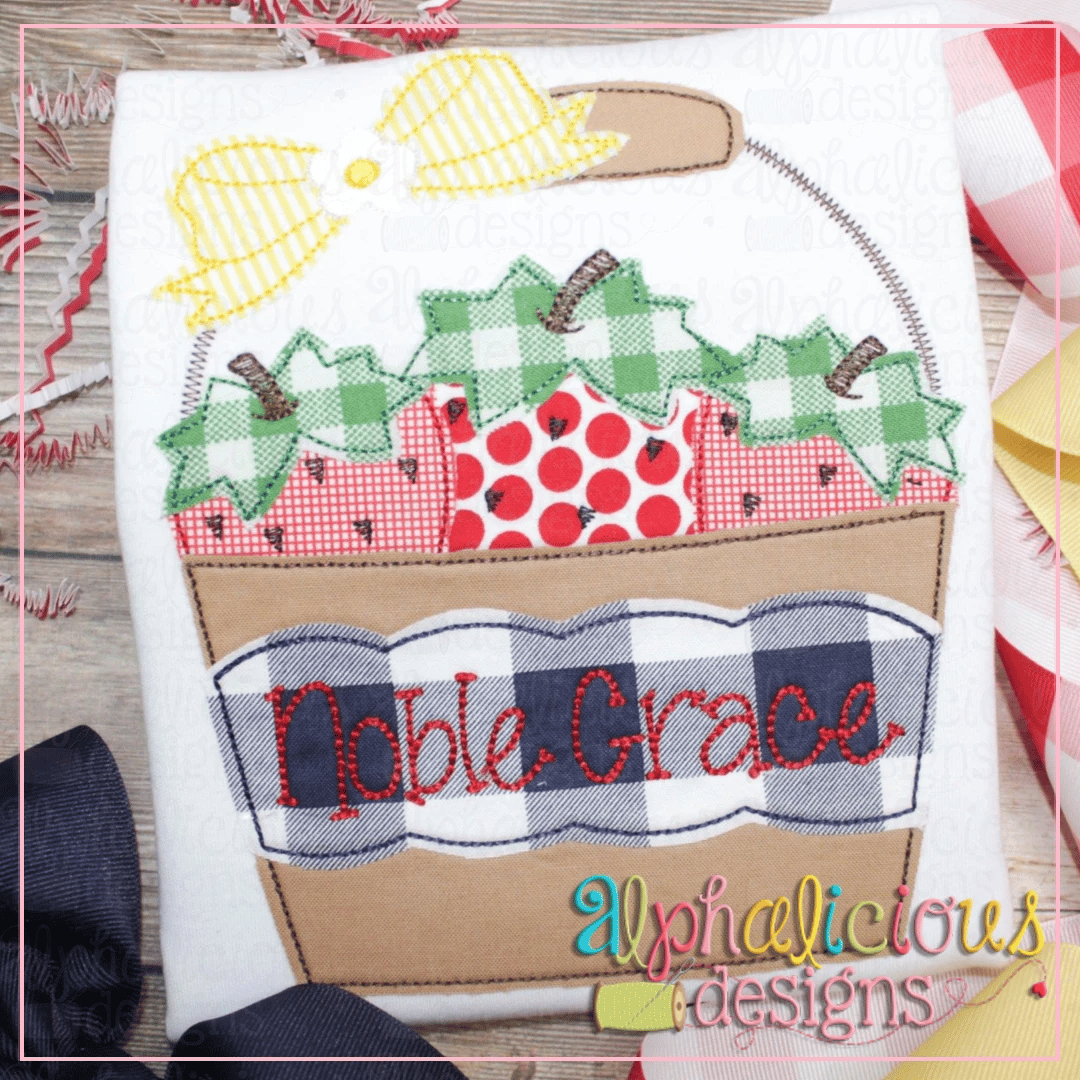 Strawberry Bucket with Bow-Triple Bean