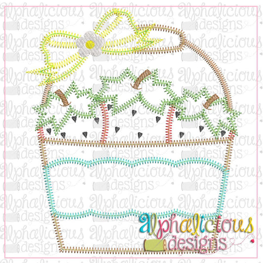 Strawberry Bucket with Bow-ZigZag