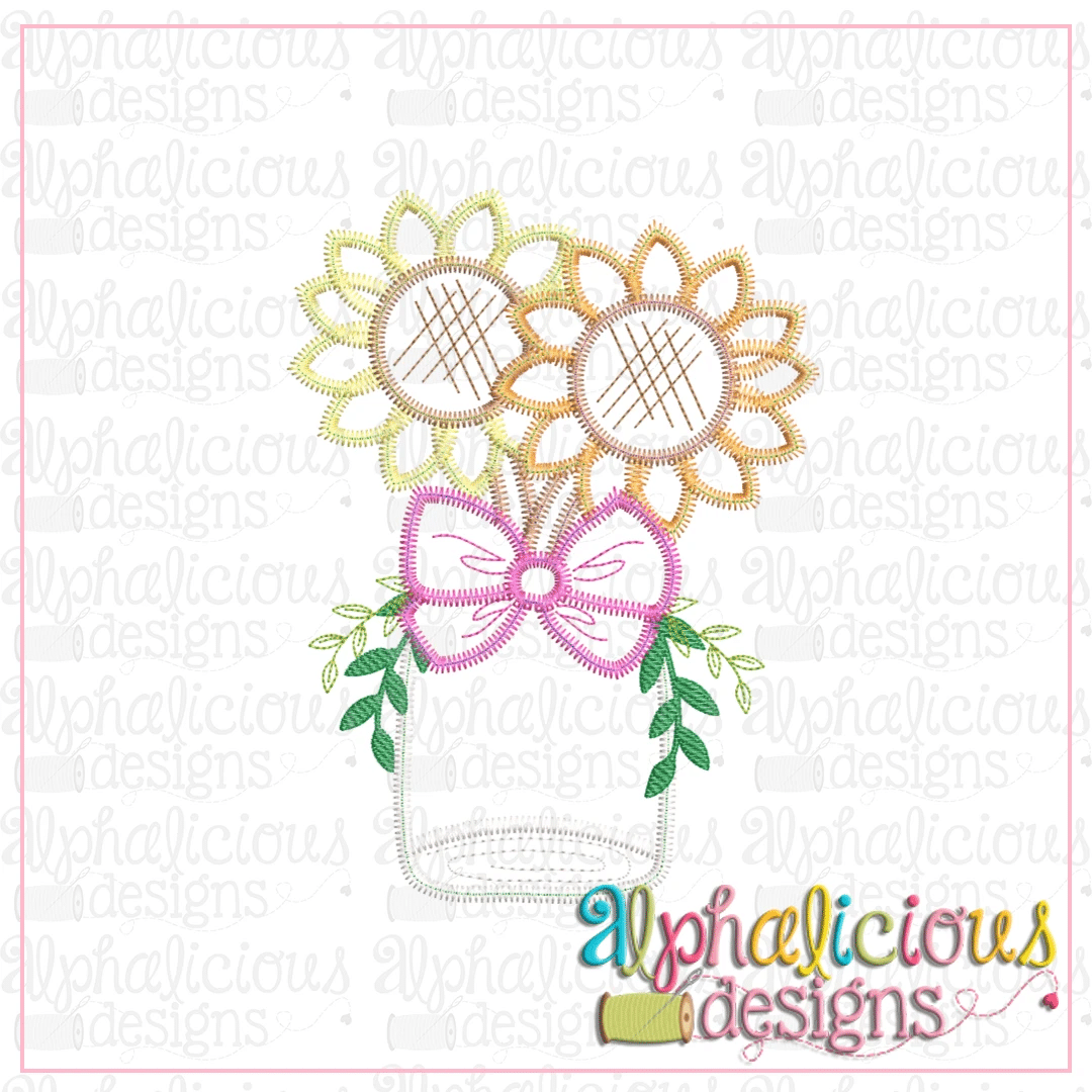 Sunflower Jar-Zig Zag