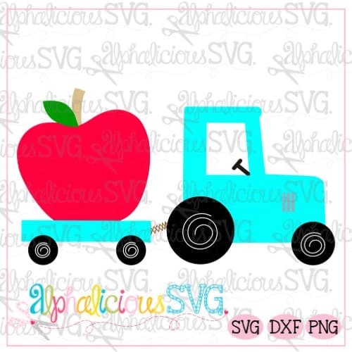 Tractor with Apple-SVG