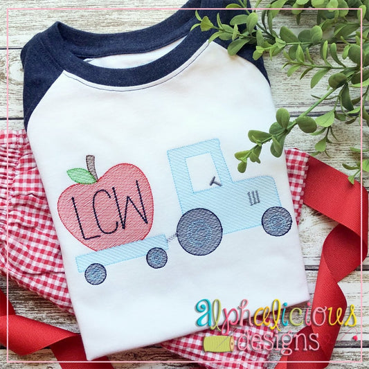 Tractor with Apple-Sketch