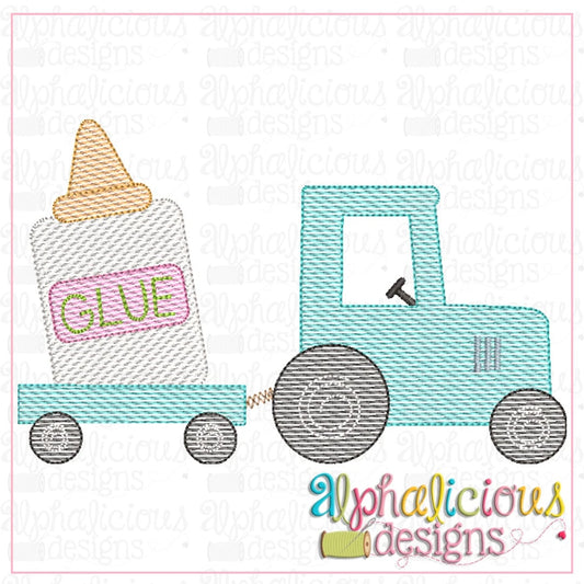 Tractor with Glue-Sketch