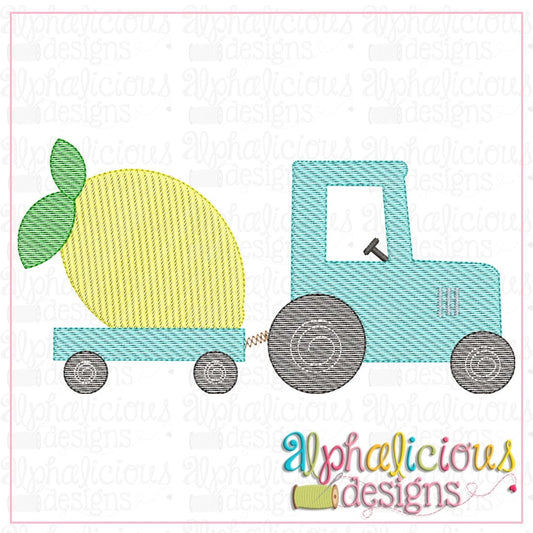 Tractor with Lemon-Sketch