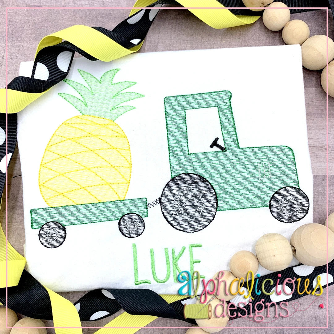 Tractor with Pineapple-Sketch